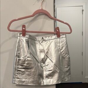 Silver Metallic Women's Skirt